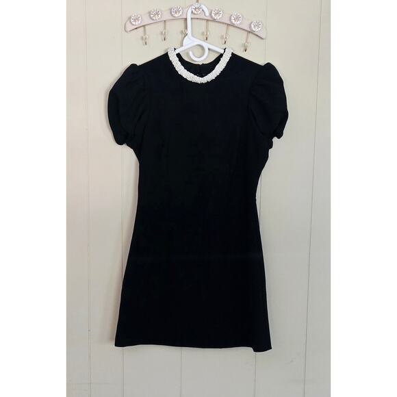 NEW Likely Black Bonnie Faux Pearl Collar Dress Size 8 - Picture 5 of 13